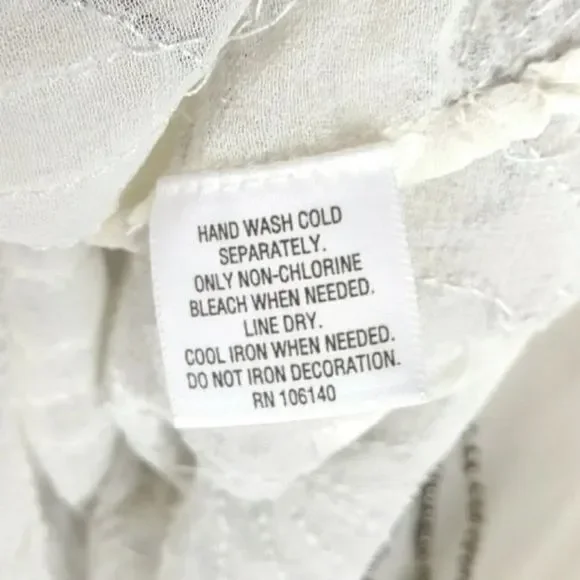 Bar III Embellished Sheer White Tank Blous… - Picture 10 of 10